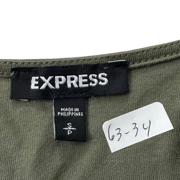 Express Green V-neck Blouse Women's Top Size Small | 63-34 - Picture 3 of 6